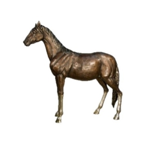 Bronzeskulptur "Stehendes Pferd lebensgroß"