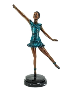 Bronzeskulptur Tanzende Ballerina Franka auf einem Marmorsockel 