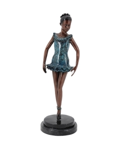 Bronzeskulptur Tanzende Ballerina Agata auf Marmorsockel