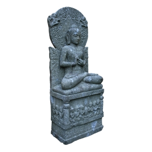 Buddha-Figur auf Thron "Dharma-Rad", 140cm