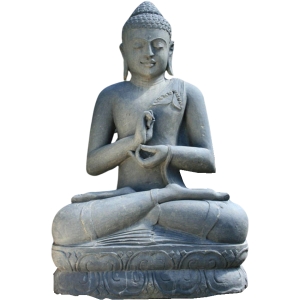 Sitzender Buddha "Dharma-Rad", antikisiert, 170cm
