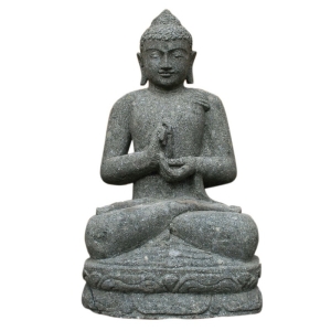 Indischer Buddha aus Naturstein, sitzend 75cm