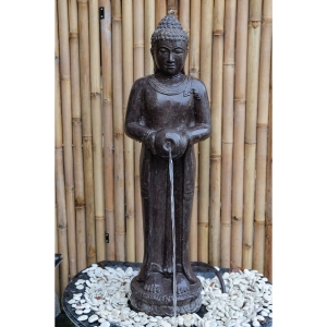 Stehender Buddha mit Gefäß als Wasserspiel, 120cm