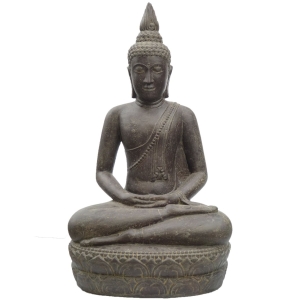 Thailändischer Steinguss-Buddha, sitzend 125cm