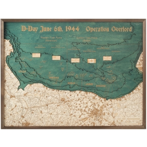 Cutting Brothers 3D-Holz-Wandkarte "D-DAY Strände - Operation Overlord"