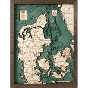 Cutting Brothers 3D-Holz-Wandkarte "Dänemark" - Größe S
