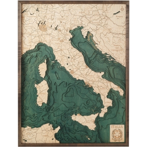 Cutting Brothers 3D-Holz-Wandkarte "Italien" - Größe L
