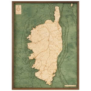 Cutting Brothers 3D-Holz-Wandkarte "Korsika" - Größe L