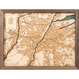 Cutting Brothers 3D-Holz-Wandkarte "München" - Größe L