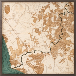 Cutting Brothers 3D-Holz-Wandkarte "Rom" - Größe L