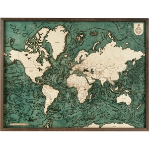 Cutting Brothers 3D-Holz-Wandkarte "Weltkarte"