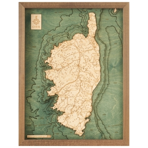 Cutting Brothers 3D-Holz-Wandkarte "Korsika" - Größe L