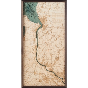 Cutting Brothers 3D-Holz-Wandkarte "Wesermündung"