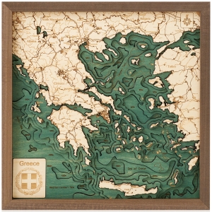Cutting Brothers 3D-Holz-Wandkarte "Griechenland" - Größe S