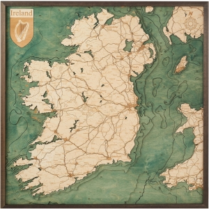 Cutting Brothers 3D-Holz-Wandkarte "Irland" - Größe L