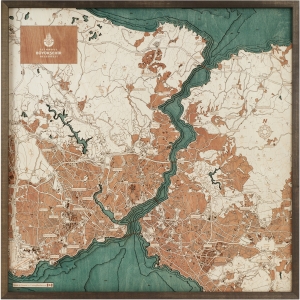 Cutting Brothers 3D-Holz-Wandkarte "Istanbul" - Größe L