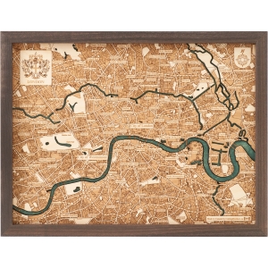 Cutting Brothers 3D-Holz-Wandkarte "London" - Größe S
