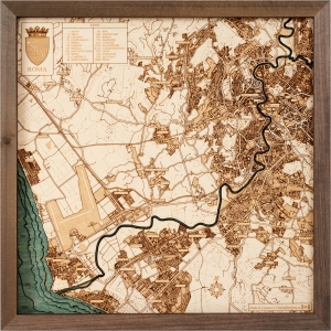 Cutting Brothers 3D-Holz-Wandkarte "Rom" - Größe S