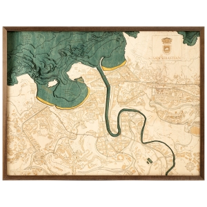 Cutting Brothers 3D-Holz-Wandkarte "San Sebastian" - Größe L