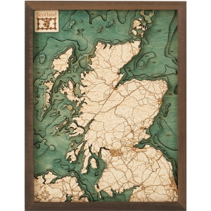 Cutting Brothers 3D-Holz-Wandkarte "Schottland"
