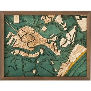 Cutting Brothers 3D-Holz-Wandkarte "Venedig" - Größe L