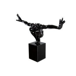 Skulptur "Kliffspringer in schwarz" groß