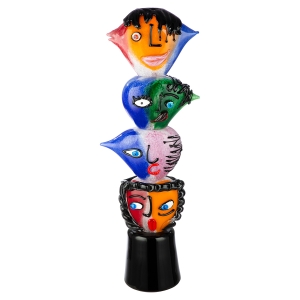 Skulptur "Formanos - Vier Gesichter" aus Glas