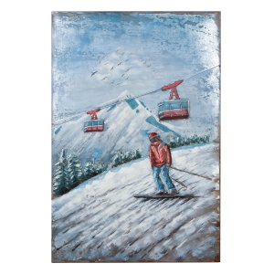 Metall - Wandbild "Skipiste"