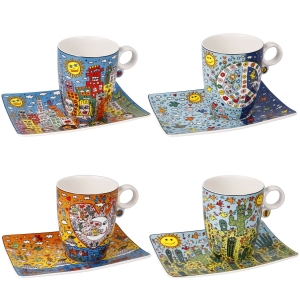 Goebel Künstlertassen-Set von James Rizzi