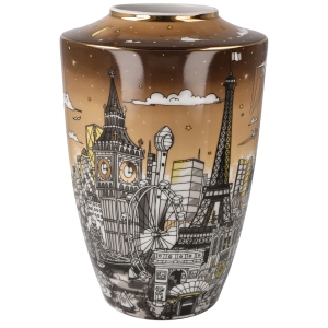 Goebel Vase "Travelling the World" von Charles Fazzino