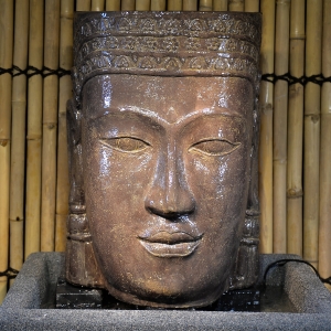 Khmer - Kopf als Wasserspiel - Komplettset, 85cm