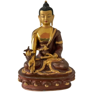 Messingskulptur "Medizin-Buddha, Bhumisparsha Mudra"