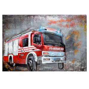 Metall - Wandbild "Feuerwehr"