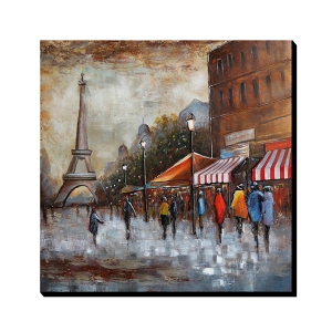 Metall - Wandbild "Paris im Abendrot"
