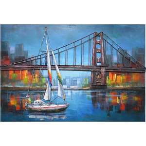 Metall - Wandbild "Segeln vor der Golden Gate Bridge"