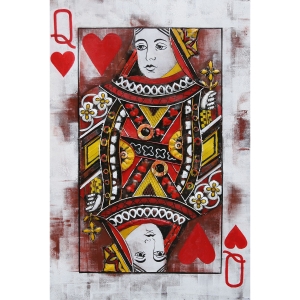 Metall - Wandbild "Herz-Dame Spielkarte, groß"