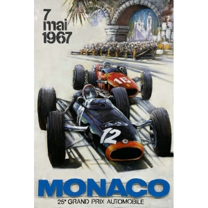 Metall - Wandbild "Großer Preis von Monaco 1967"