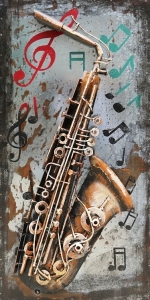 Metall - Wandbild "Saxophon"