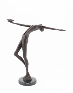 Bronzeskulptur "Balance 3" - modern auf Marmorsockel