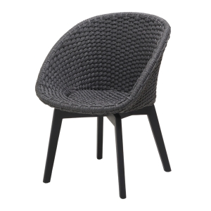 Cane-line Peacock Armlehnstuhl in dunkelgrau / Aluminiumbeine - Ausstellungsstück