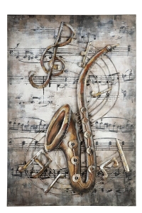 Saxophon Metall Wandbild