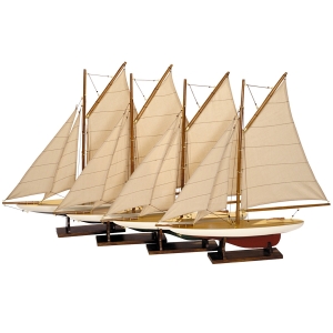 Authentic Models Schiffsmodelle "Pond Yacht, klassisch - 4 Yachten Set"