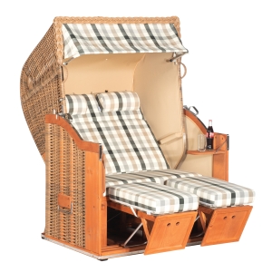 Sonnenpartner Gartenstrandkorb "Classic" 2-Sitzer, Stoff-Nr.40, Halbliegemodell