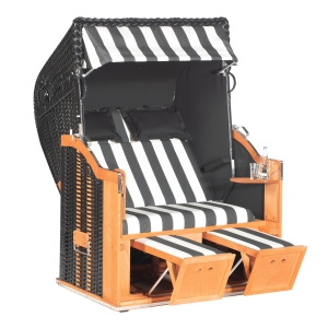 Sonnenpartner Gartenstrandkorb "Classic" 2-Sitzer, Stoff-Nr.72, Halbliegemodell