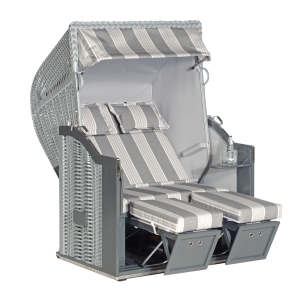 Sonnenpartner Gartenstrandkorb "Classic" 2-Sitzer, Stoff-Nr.114, Halbliegemodell