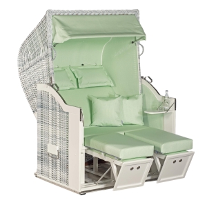 Sonnenpartner Gartenstrandkorb "Classic" 2-Sitzer, Stoff-Nr.72, Halbliegemodell