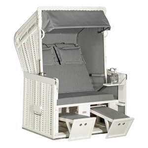 Sonnenpartner Gartenstrandkorb "Konsul" 2-Sitzer, Stoff-Nr.718, Halbliegemodell