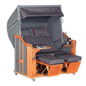 Sonnenpartner Gartenstrandkorb "Classic" 2-Sitzer XL, Stoff-Nr.190, Halbliegemodell