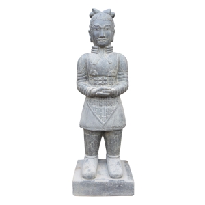 Steinskulptur "Chinesischer Krieger", 120cm