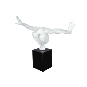 Skulptur "Kliffspringer in weiß" groß